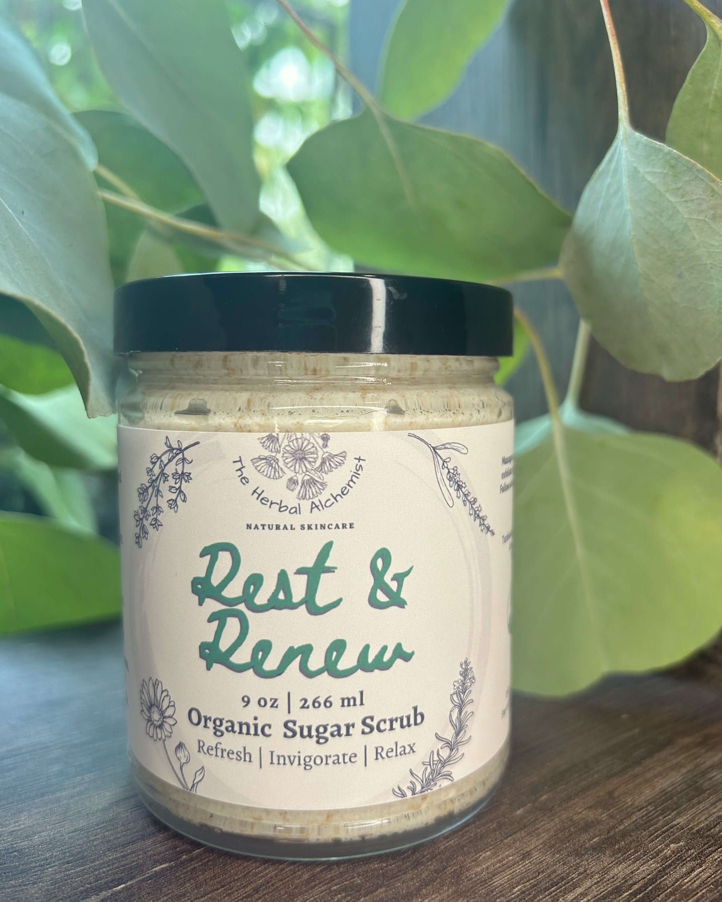 Rest n Renew Sugar Scrub in Glass