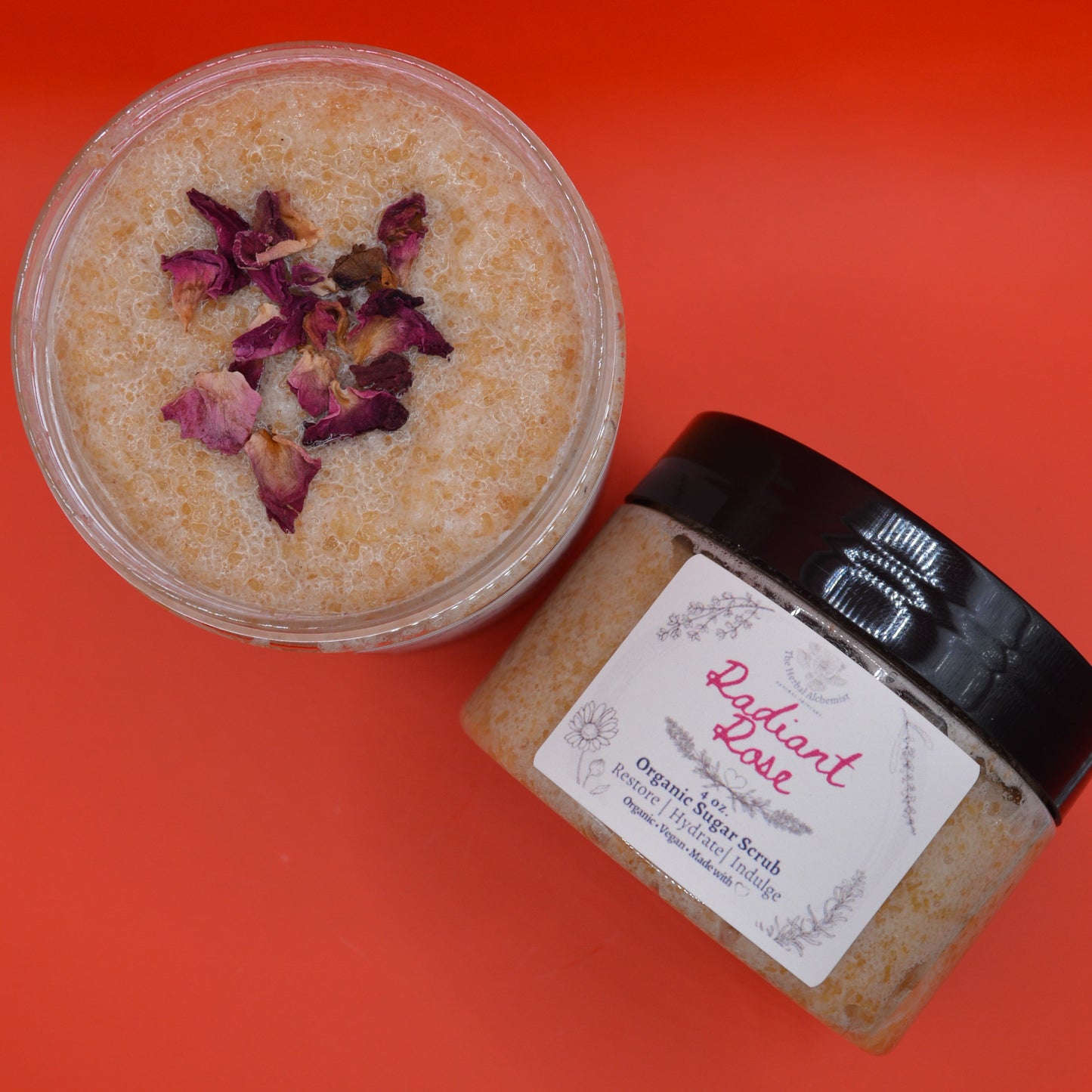 Radiant Rose Organic Sugar Scrub - The Herbal Alchemist